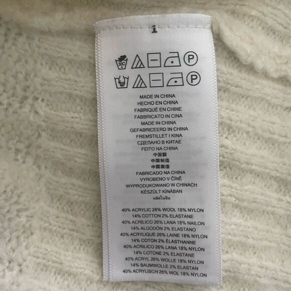 Women’s Michael Kors Off White Turtle Neck Wool Blend Sweater Size M - Picture 4 of 5